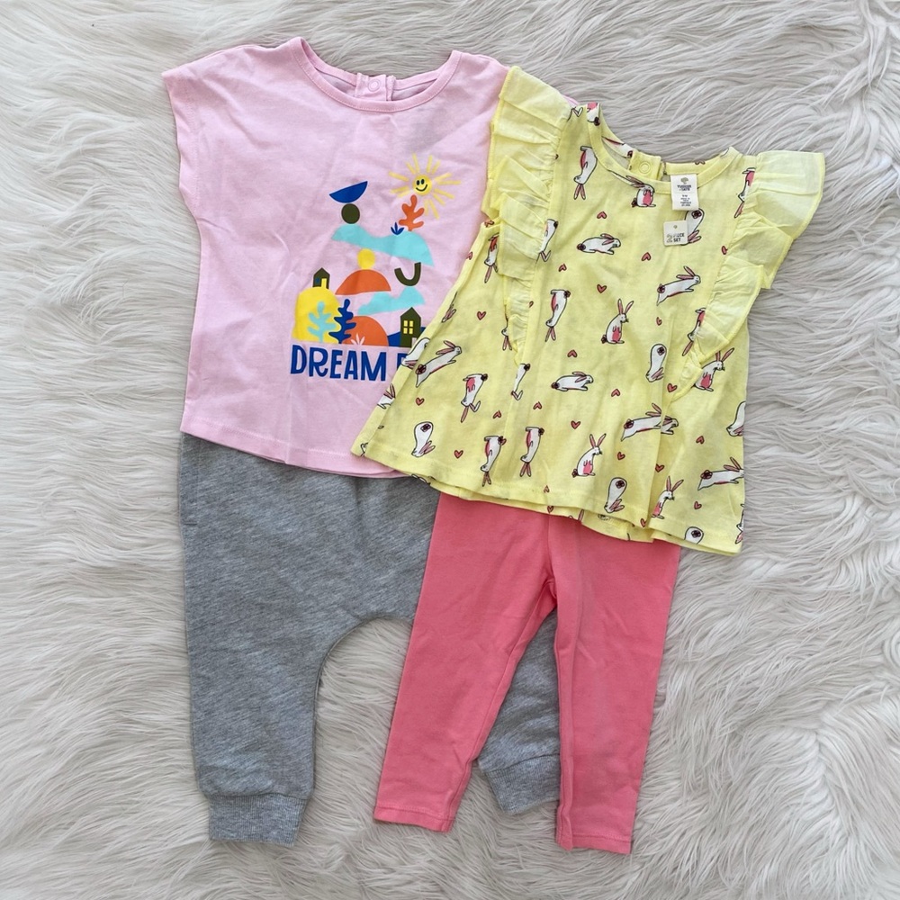 Tucker + Tate Open Edit Nordstrom Baby Girl Matching Set Outfit Bundle Lot Shirt